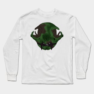 Cat Skull Algae Covered Long Sleeve T-Shirt